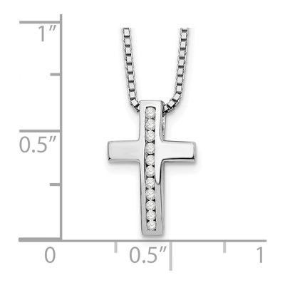 Sterling Silver 1/10 ct tw Diamond Cross Slide Pendant Necklace – view 4