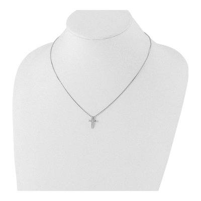 Sterling Silver 1/10 ct tw Diamond Cross Slide Pendant Necklace – view 5