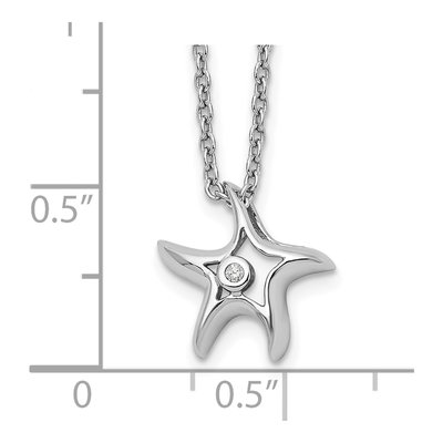 Sterling Silver Diamond Starfish Necklace – view 4