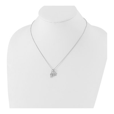 Sterling Silver Diamond Shell Starfish Necklace – view 5