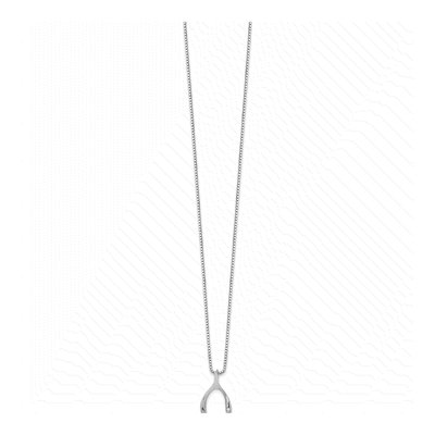 Sterling Silver Diamond Wishbone Necklace – view 3