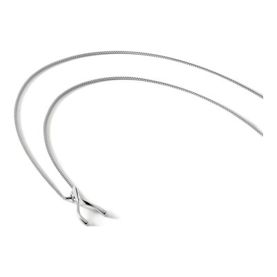 Sterling Silver Diamond Wishbone Necklace – view 6
