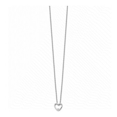 Sterling Silver Diamond Open Heart Necklace – view 3