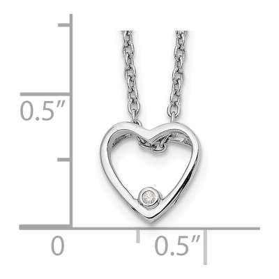 Sterling Silver Diamond Open Heart Necklace – view 4