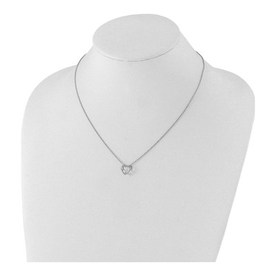 Sterling Silver Diamond Open Heart Necklace – view 5