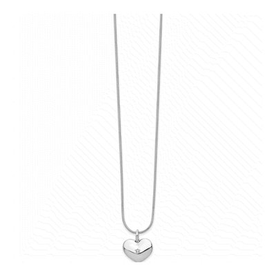 Sterling Silver Diamond Heart Necklace – view 3