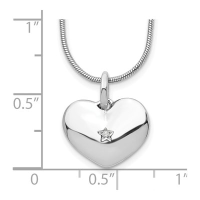 Sterling Silver Diamond Heart Necklace – view 4