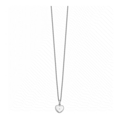 Sterling Silver Diamond Heart Necklace – view 3