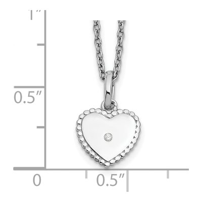 Sterling Silver Diamond Heart Necklace – view 4