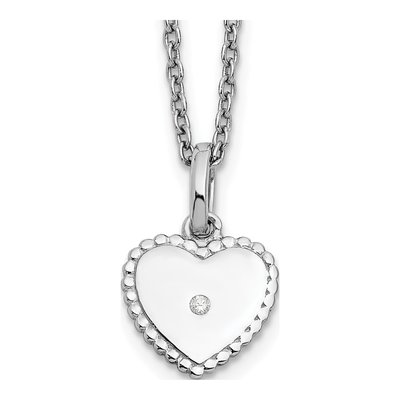 Sterling Silver Diamond Heart Necklace