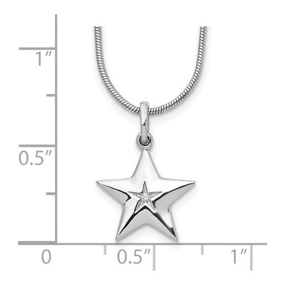 Sterling Silver Diamond Star Necklace – view 4