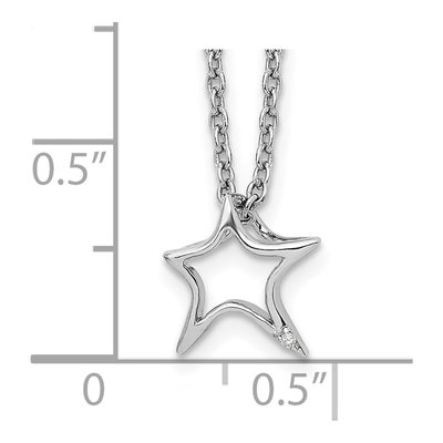 Sterling Silver Diamond Star Necklace – view 4
