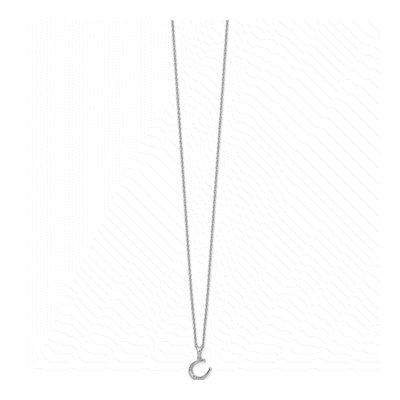 Sterling Silver Diamond Horseshoe Necklace – view 3