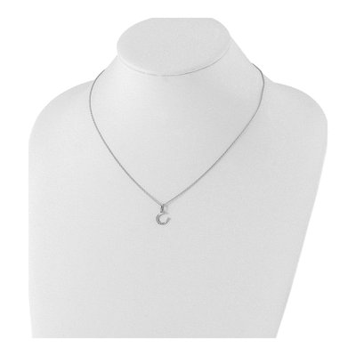 Sterling Silver Diamond Horseshoe Necklace – view 5