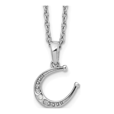 Sterling Silver Diamond Horseshoe Necklace