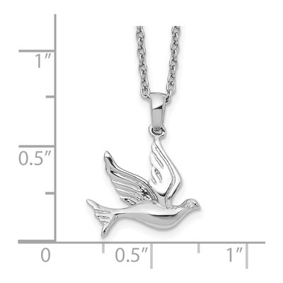 Sterling Silver Diamond Dove Necklace – view 4