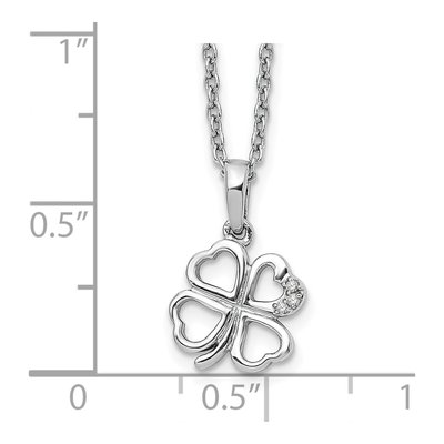 Sterling Silver Diamond Clover Necklace – view 4