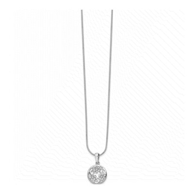 Sterling Silver Diamond Flower Necklace – view 3