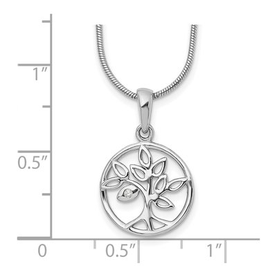 Sterling Silver Diamond Tree Necklace – view 4