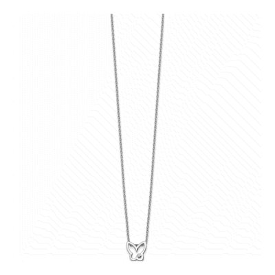 Sterling Silver Diamond Butterfly Necklace – view 3