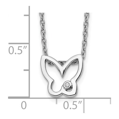 Sterling Silver Diamond Butterfly Necklace – view 4