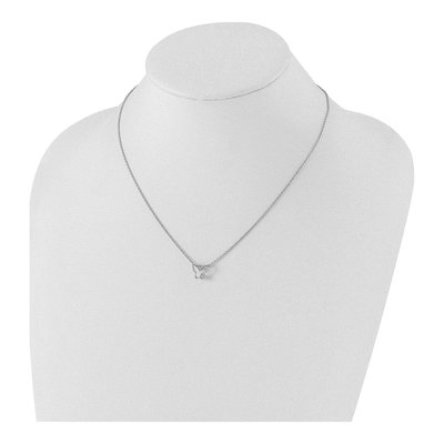 Sterling Silver Diamond Butterfly Necklace – view 5
