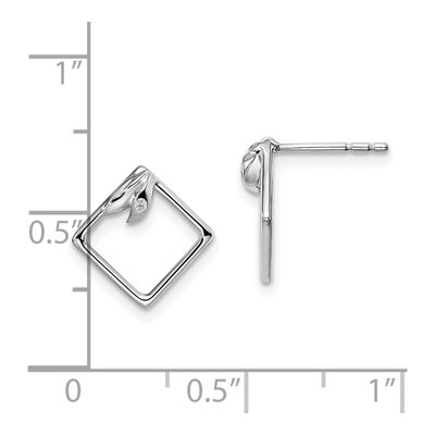 Sterling Silver 1mm Round Diamond Stud Earrings – view 5