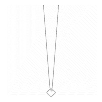 Sterling Silver Diamond Open Pendant Necklace – view 3
