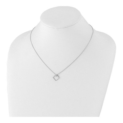 Sterling Silver Diamond Open Pendant Necklace – view 5