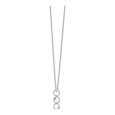 Sterling Silver Ruby & Diamond Necklace – view 3