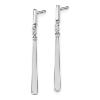 Sterling Silver Diamond Dangle Earrings – view 3