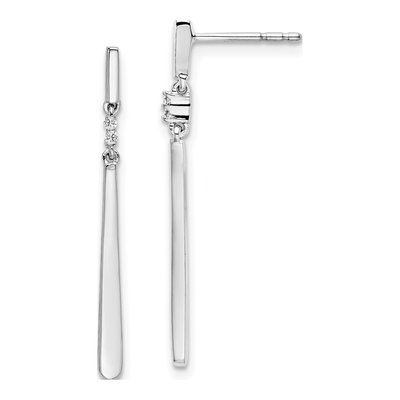 Sterling Silver Diamond Dangle Earrings