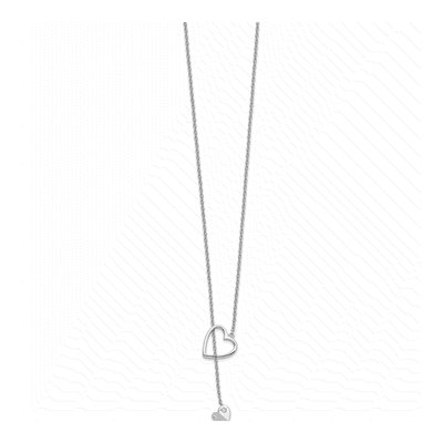 Sterling Silver Diamond Heart Necklace – view 3