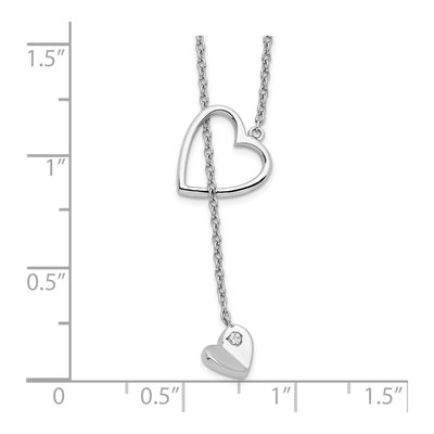 Sterling Silver Diamond Heart Necklace – view 4