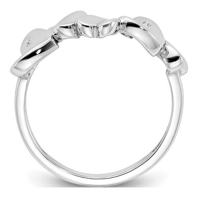 Sterling Silver Diamond Heart Ring – view 3