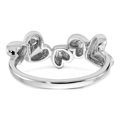 Sterling Silver Diamond Heart Ring – view 6