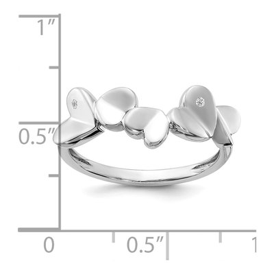 Sterling Silver Diamond Heart Ring – view 8