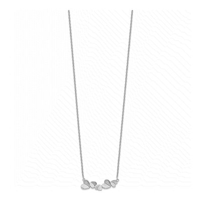 Sterling Silver Diamond Heart Bar Necklace – view 3
