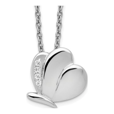 Sterling Silver Diamond Butterfly Necklace