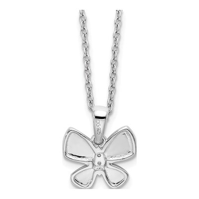 Sterling Silver Diamond Butterfly Necklace – view 4