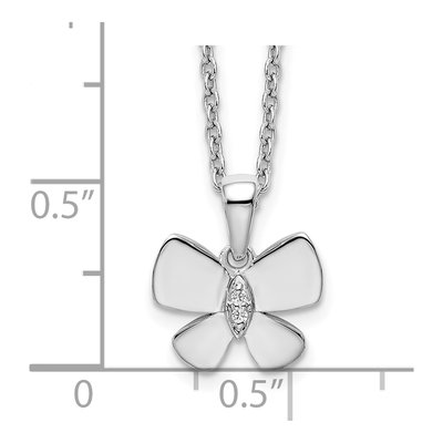 Sterling Silver Diamond Butterfly Necklace – view 6