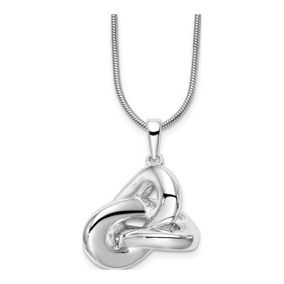 Sterling Silver Diamond Love Knot Pendant Necklace – view 4