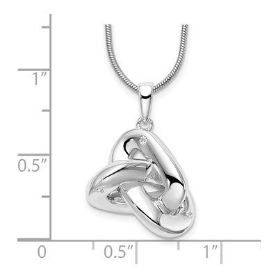 Sterling Silver Diamond Love Knot Pendant Necklace – view 6