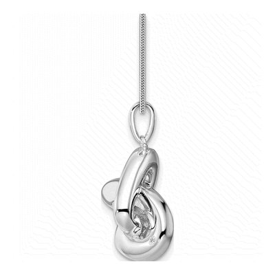 Sterling Silver Diamond Love Knot Pendant Necklace – view 8
