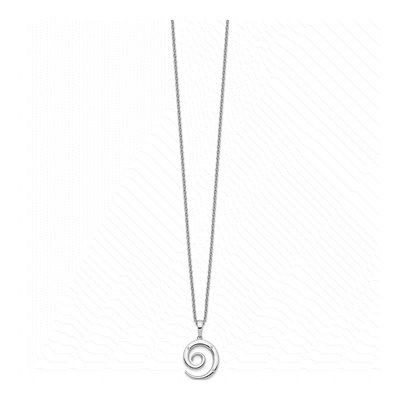 Sterling Silver Diamond Swirl Pendant Necklace – view 3