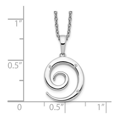 Sterling Silver Diamond Swirl Pendant Necklace – view 4