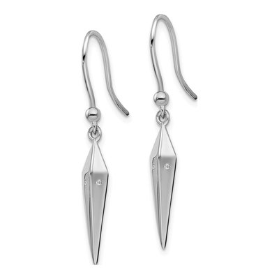 Sterling Silver Diamond Dangle Earrings – view 3