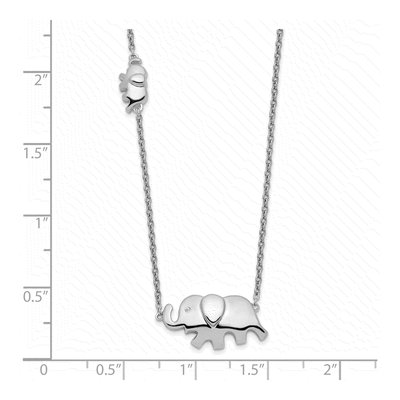 Sterling Silver Diamond Elephant Necklace – view 4