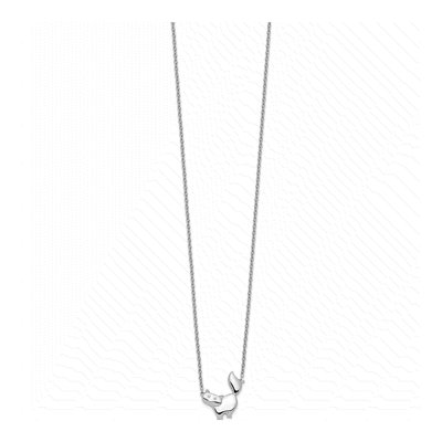 Sterling Silver Diamond Cat Necklace – view 3