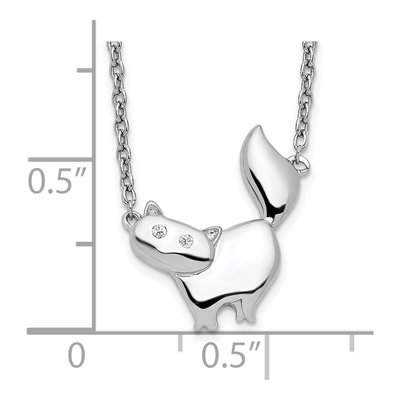 Sterling Silver Diamond Cat Necklace – view 4